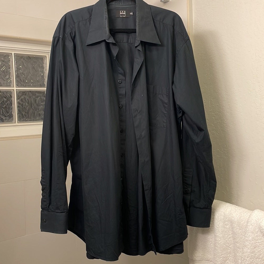Mens black long sleeve button down